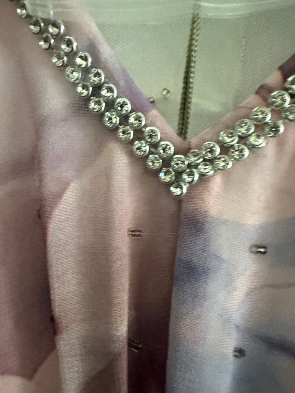 Jennifer Lopez Pink & Purple Patterned Chiffon Swim Cover-Up/Dress with Lining. - Picture 7 of 11